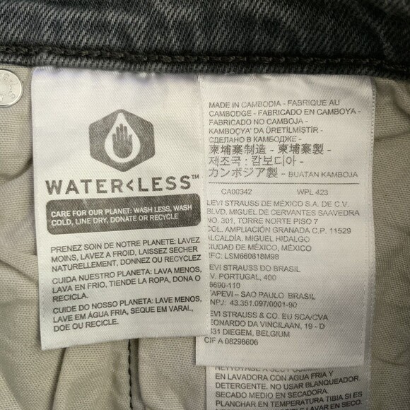 Levi's Premium 501 Skinny High Rise Button Fly Jeans Gray Wash 31 - Picture 8 of 13